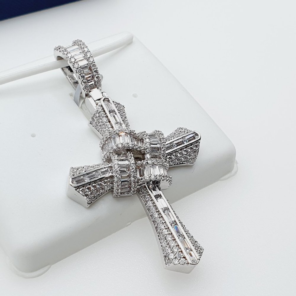 925 Sterling Silver Plated CZ Pendant, EVBRS589 - Picture 3 of 11